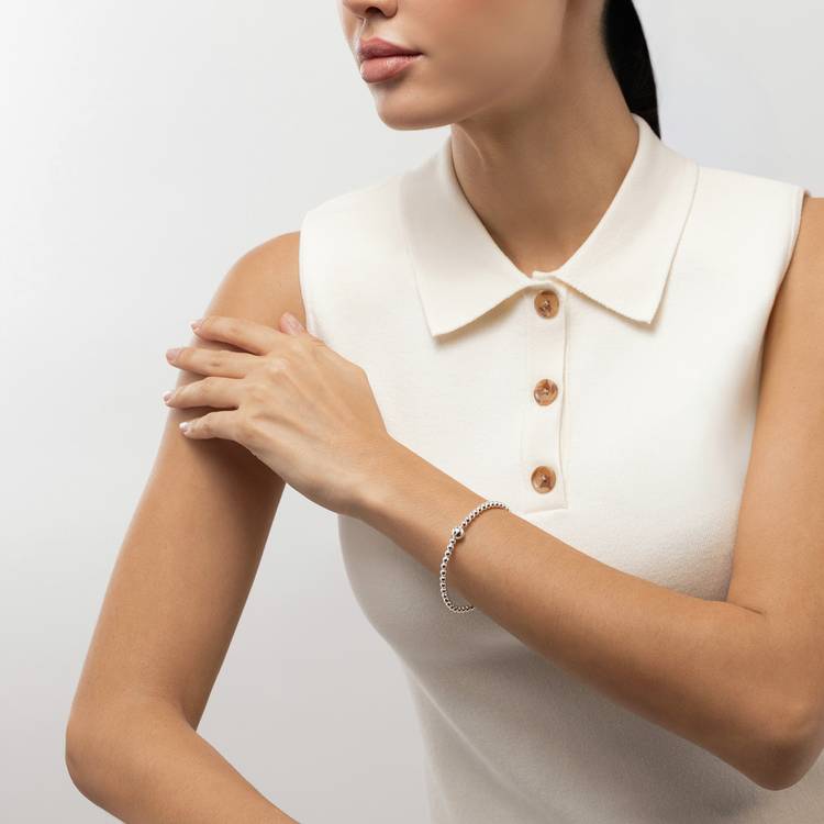 Radley silver plated bead hinged bangle, imported from the UK