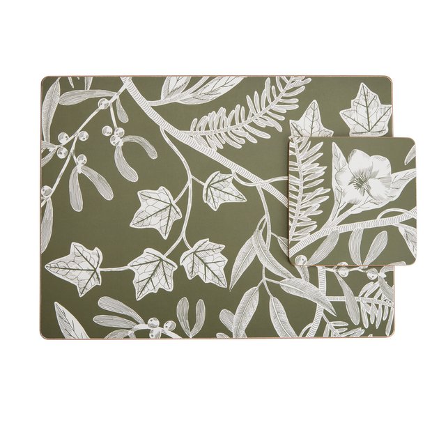 Habitat floral placemats and coasters set of 4 - wildflower pattern (British brand)