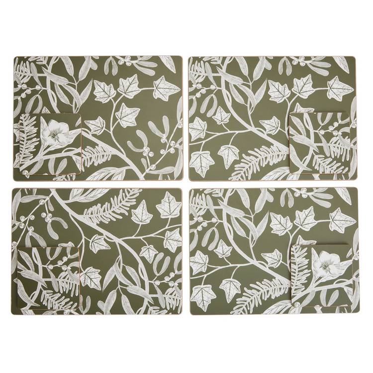 Habitat floral placemats and coasters set of 4 - wildflower pattern (British brand)