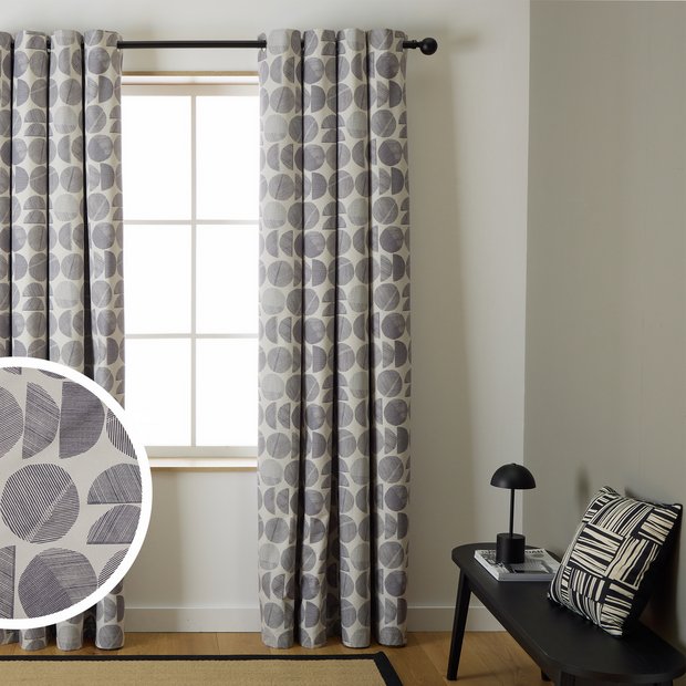 Habitat grey geometric blackout curtains 117x137cm - British product