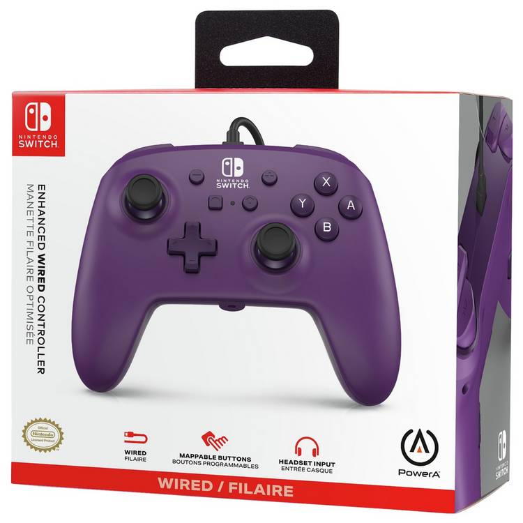 PowerA Cosmic Purple wired controller for Nintendo Switch (British brand)