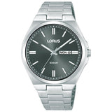 Lorus dark grey sunray dial watch with silver bracelet 40mm - British product