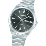 Lorus dark grey sunray dial watch with silver bracelet 40mm - British product