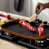 Argos Habitat 38cm Large Cast Iron Grill Pan - Orange- Buy online at McGrocer