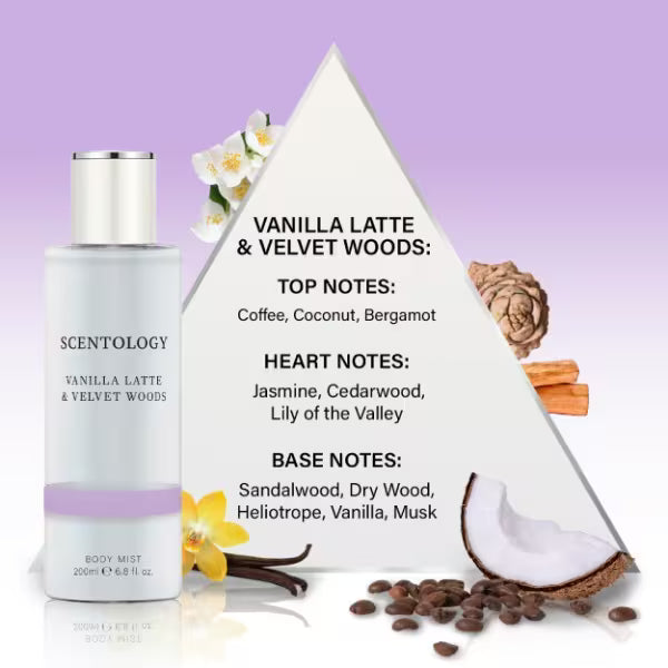 DNR Scentology Vanilla Latte Body Mist 200ml - British product