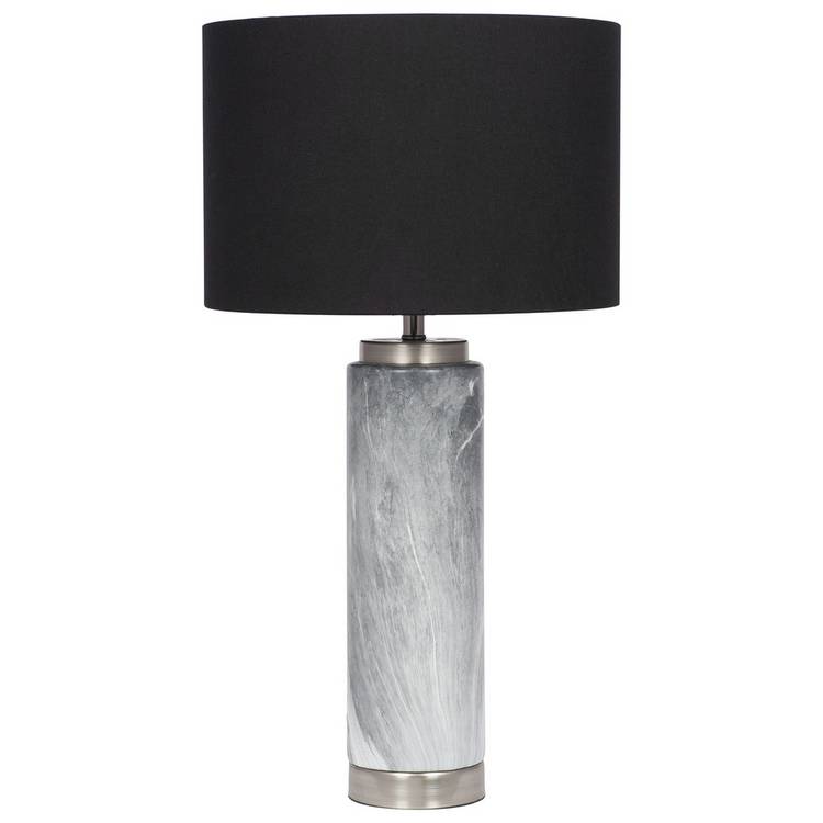 Pacific tall table lamp grey marble effect, UK version