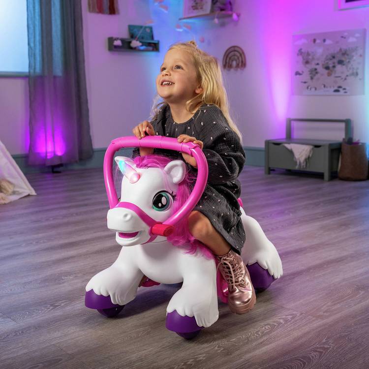 Xootz Magical Unicorn electric ride on with light-up horn - British product