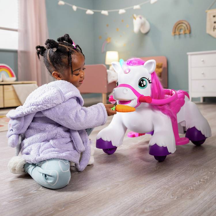 Xootz Magical Unicorn electric ride on with light-up horn - British product