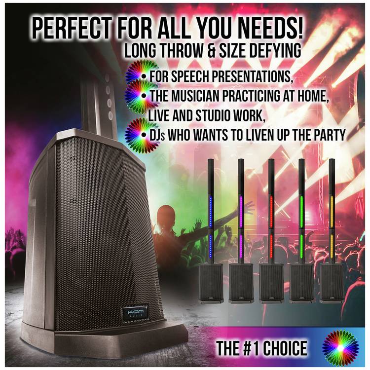 KAM KMPA600 tower PA system 240W, imported from the UK