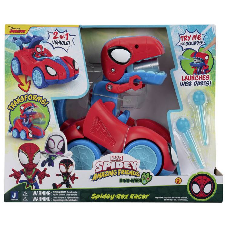 Spidey-Rex Racer transforming dinosaur vehicle toy, UK version