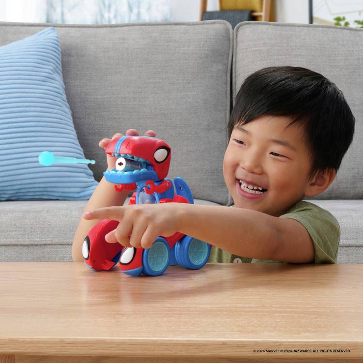 Spidey-Rex Racer transforming dinosaur vehicle toy, UK version