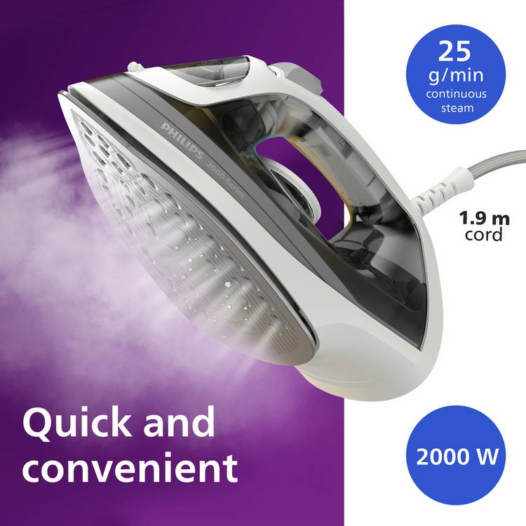 Philips Series 2000 steam iron DST2020/80 (British brand)