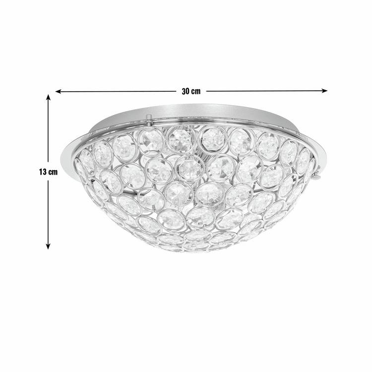Argos Home Amelia flush ceiling light chrome glass beads 30cm - British product