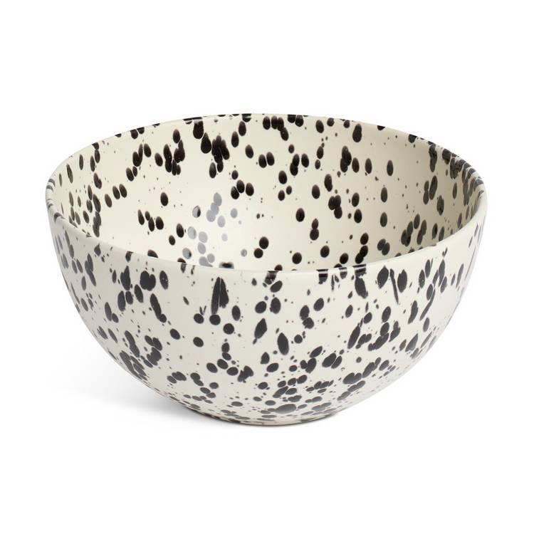 Habitat black splatter stoneware salad bowl 22cm, UK version