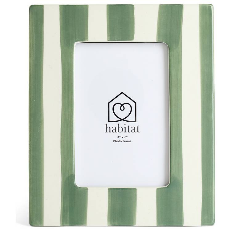 Habitat green ceramic picture frame 4x6, UK version