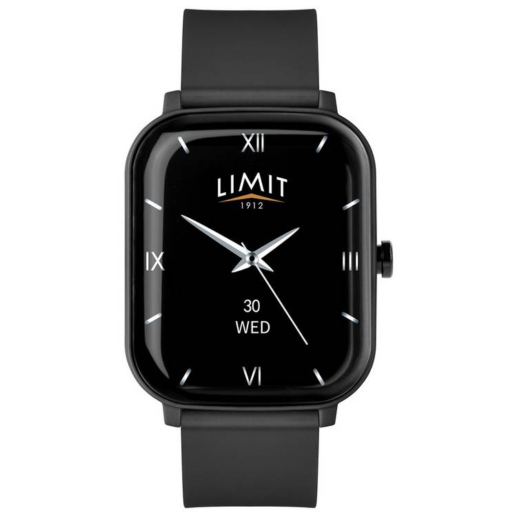 Limit smart watch with black silicone strap (British brand)