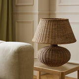 Habitat XL wicker table lamp in natural rattan, UK version
