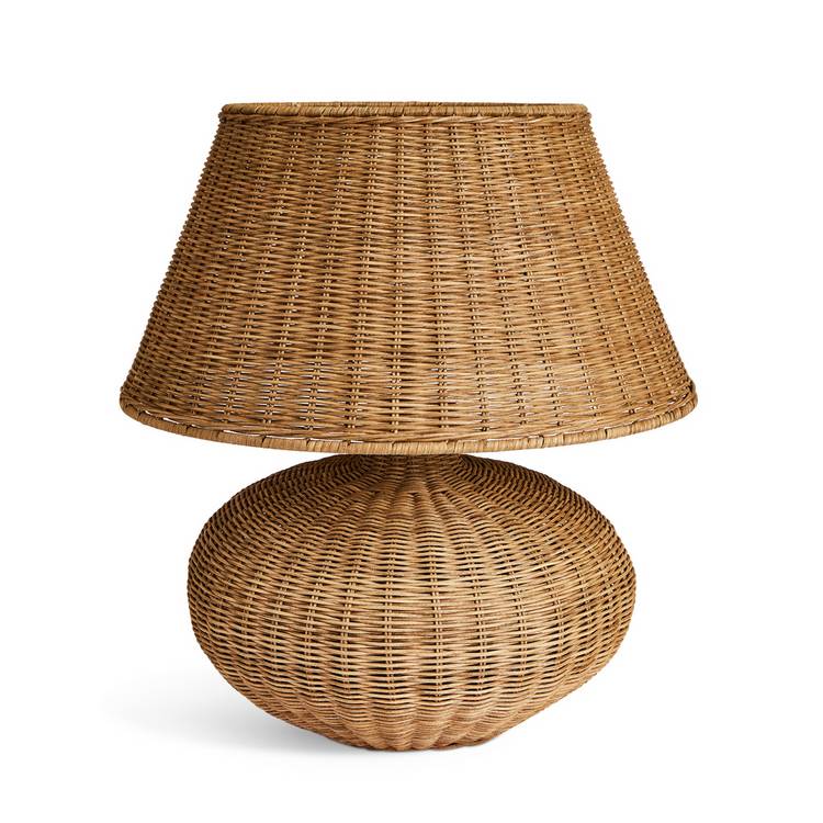 Habitat XL wicker table lamp in natural rattan, UK version