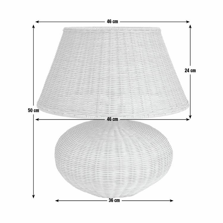 Habitat XL wicker table lamp in natural rattan, UK version