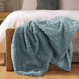 Habitat Faux Fur Textured Throw - Blue - 150x200cm