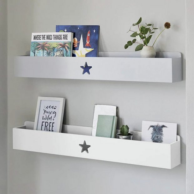 Great Little Trading Company white wall mounted book ledge (British brand)