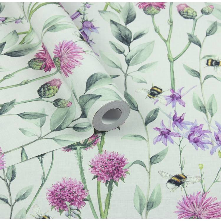 Arthouse Esselle Bumblebee Meadow wallpaper natural, UK version
