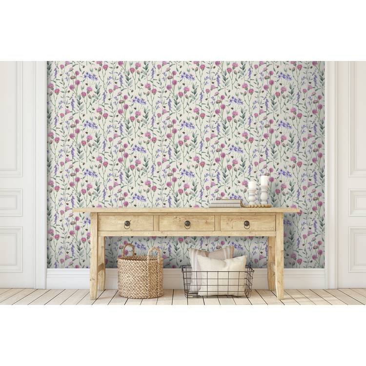 Arthouse Esselle Bumblebee Meadow wallpaper natural, UK version