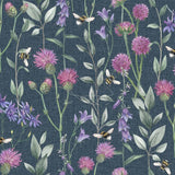 Argos Arthouse Esselle Bumblebee Meadow Wallpaper - Navy Blue, 53cm x 10.05m- Buy online at McGrocer