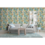 Arthouse Esselle Fun Leaf blue wallpaper, UK version