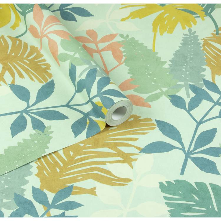 Arthouse Esselle Fun Leaf blue wallpaper, UK version