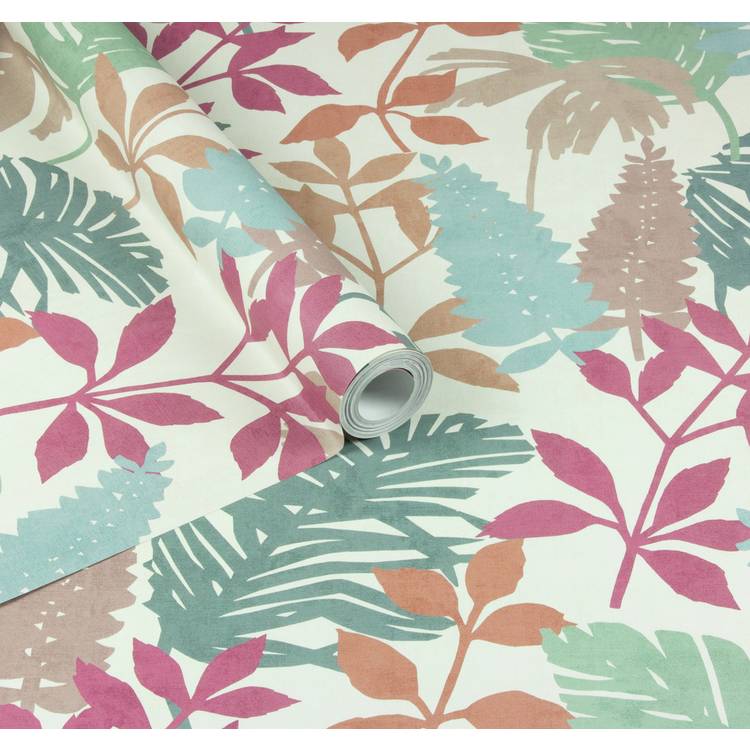 Arthouse Esselle Fun Leaf multicoloured wallpaper (British brand)