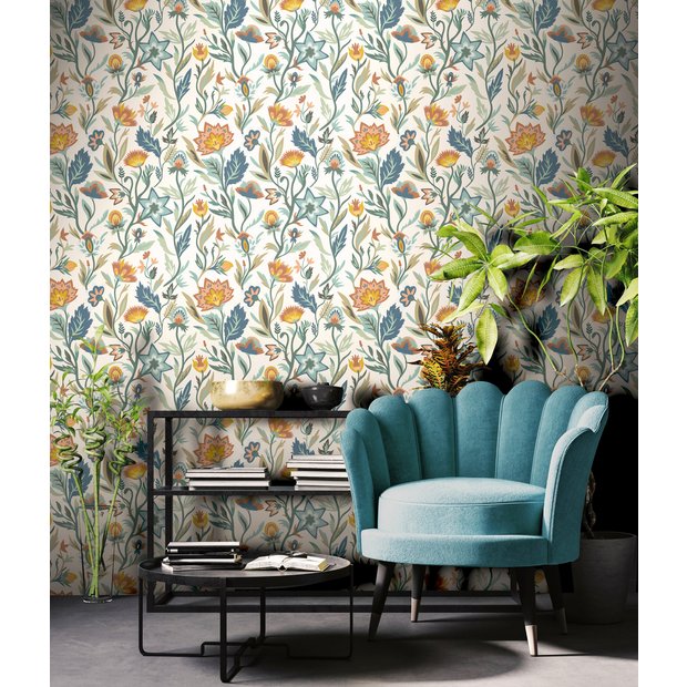 Arthouse Esselle Lush Paradise blue wallpaper roll (British brand)