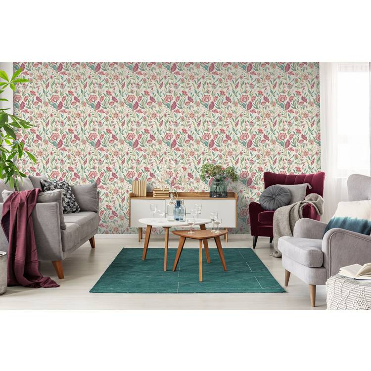 Arthouse Esselle Lush Paradise pink wallpaper (British brand)