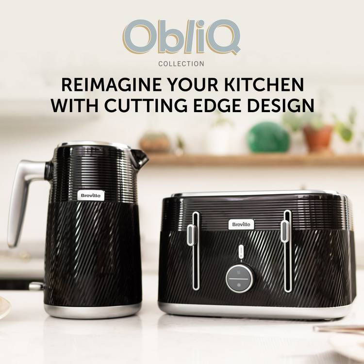 Breville Obliq 4-Slice Toaster Black, UK version
