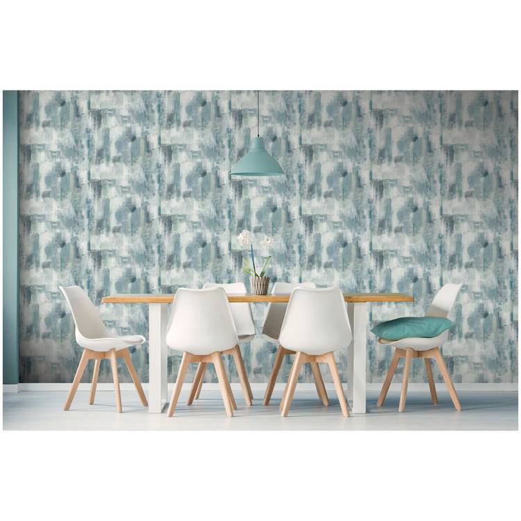 Arthouse Esselle blue painterly pattern wallpaper (British brand)