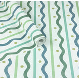 Arthouse Squiggle Stripe wallpaper blue green roll, UK version