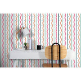 Argos Arthouse Esselle Squiggle Striped Wallpaper Multicoloured 50cm x 10.05m- Buy online at McGrocer