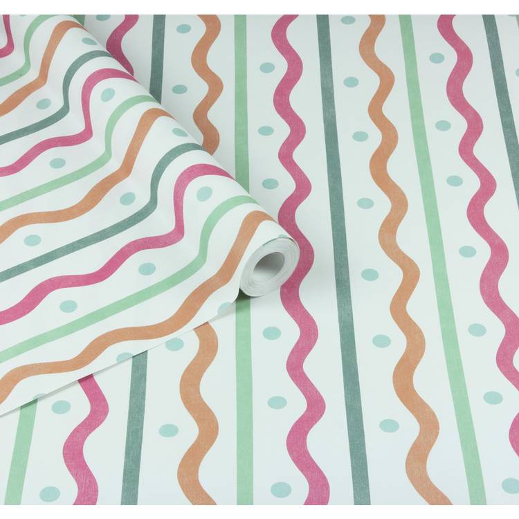 Arthouse Esselle squiggle striped wallpaper multicoloured (British brand)