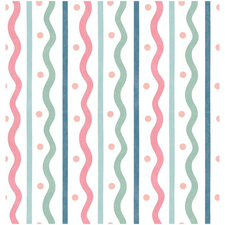 Arthouse Esselle squiggle stripes wallpaper pink multi (British brand)