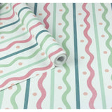 Arthouse Esselle squiggle stripes wallpaper pink multi (British brand)
