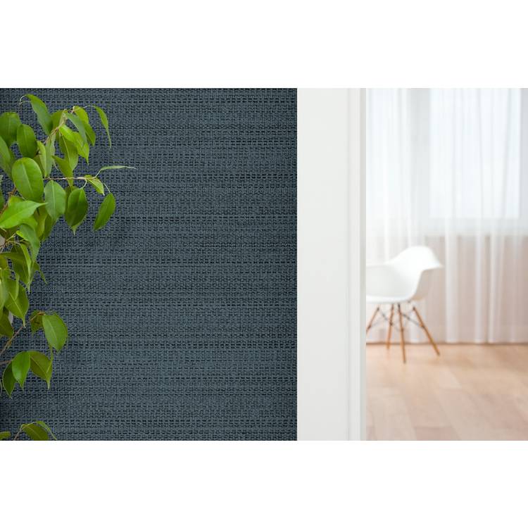Arthouse blue raffia texture wallpaper, imported from the UK