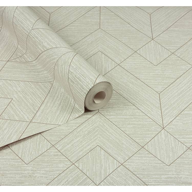 Arthouse Esselle wallpaper wood grain geometric gold, UK version