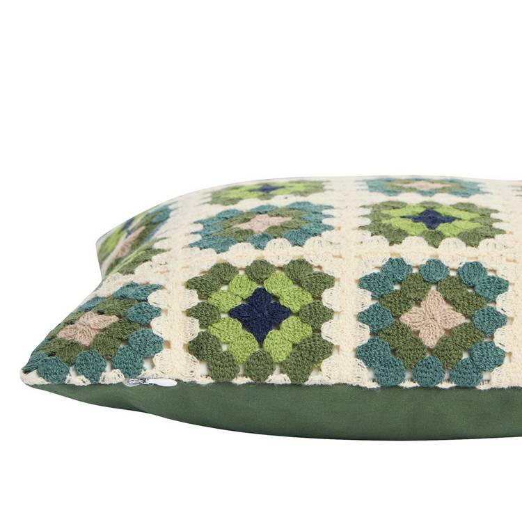 Argos Home crochet cushion green 43x43cm, UK version