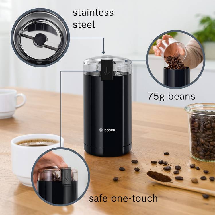 Bosch coffee bean grinder black compact (British brand)