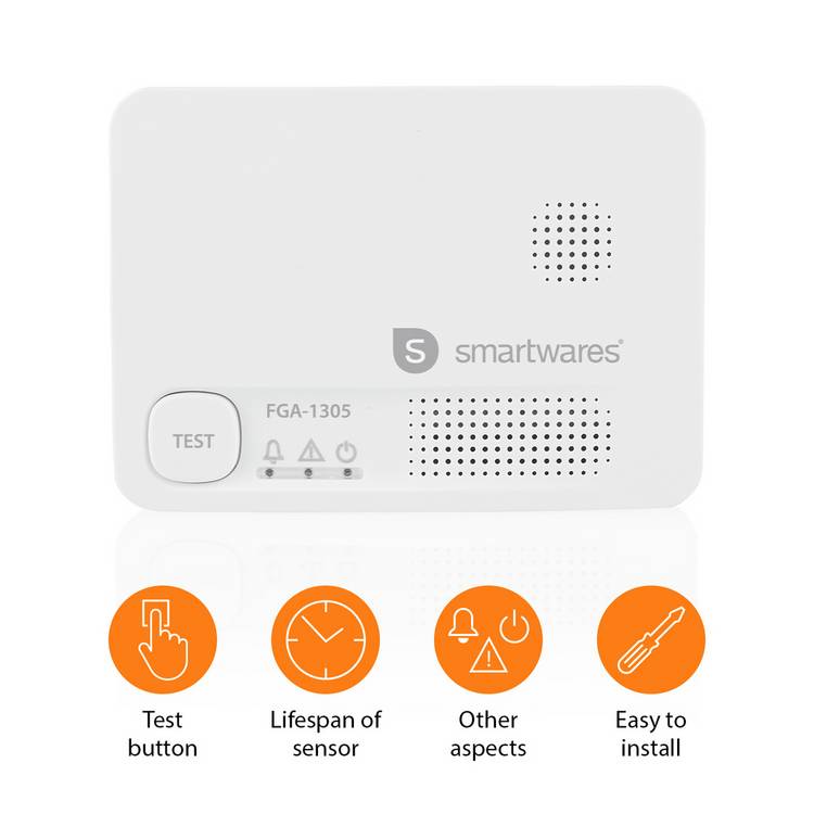 Smartwares carbon monoxide detector alarm, imported from the UK