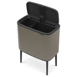 Brabantia touch top bin Dark Grey 11+23 litre, imported from the UK