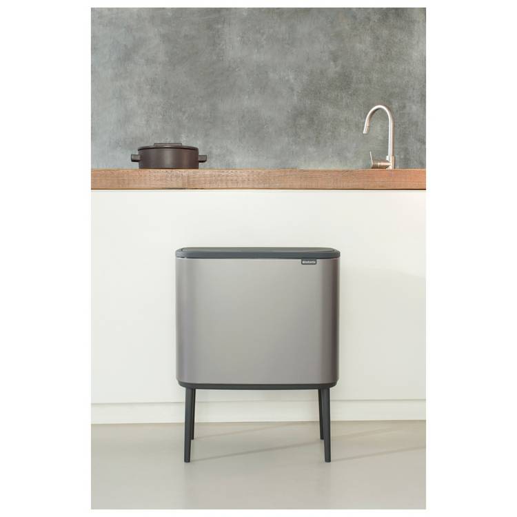 Brabantia touch top bin Dark Grey 11+23 litre, imported from the UK