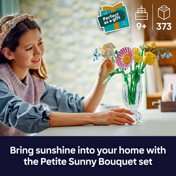 LEGO toy flowers set Petite Sunny Bouquet 373 pieces - British product