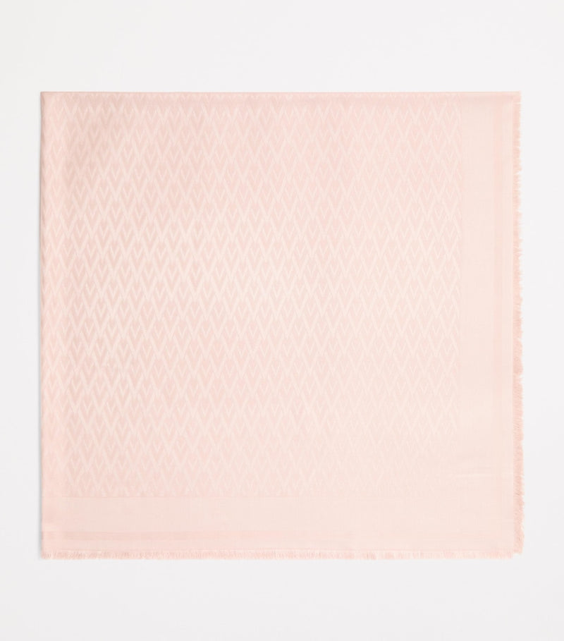 Valentino Garavani silk wool Toute La V shawl 140cm, UK version
