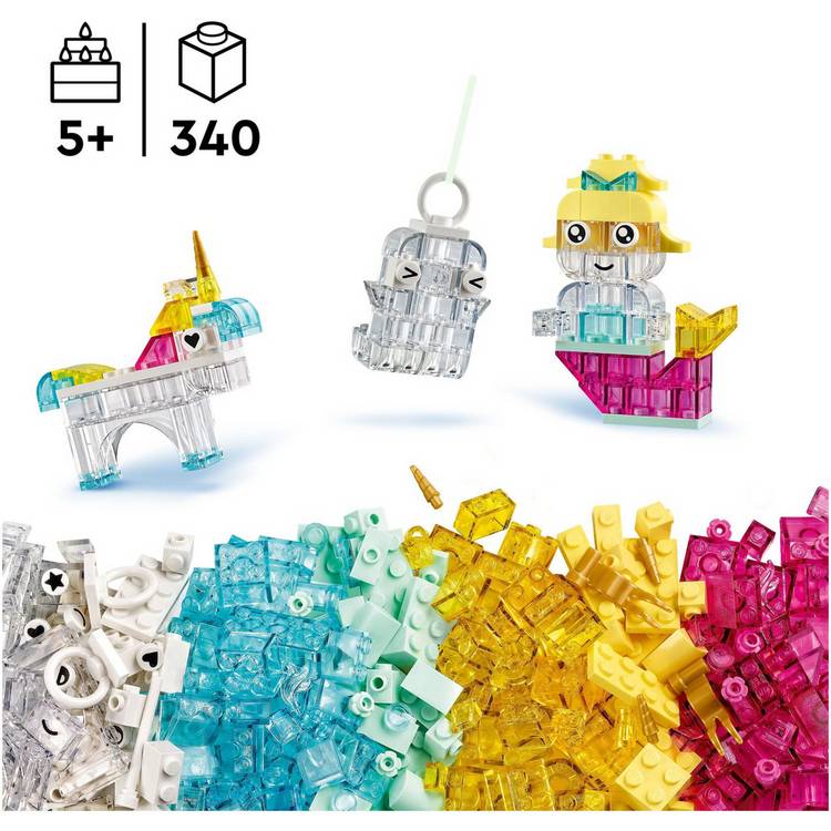 LEGO Classic Magical Transparent Box 340-piece building set (British brand)